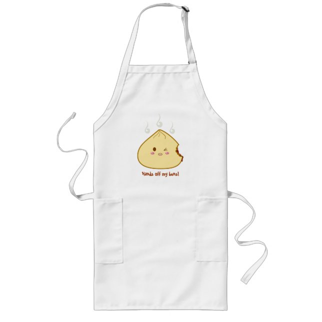 Kawaii "SioPao" Meatbun Bitemark "räcker av! ", Långt Förkläde (Framsidan)
