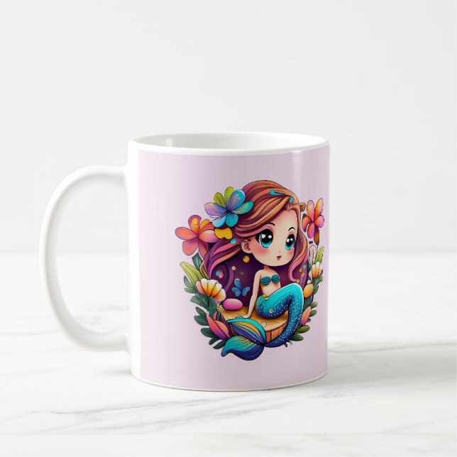 Kawaii Sjöjungfru Kaffemugg (Vänster)