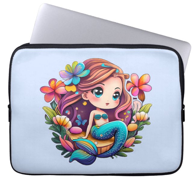 Kawaii Sjöjungfru Laptop Fodral (Framsidan)