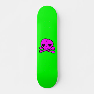 Kawaii Skalle Gothic Lolita Grön & Rosa Skateboard Bräda 20 Cm