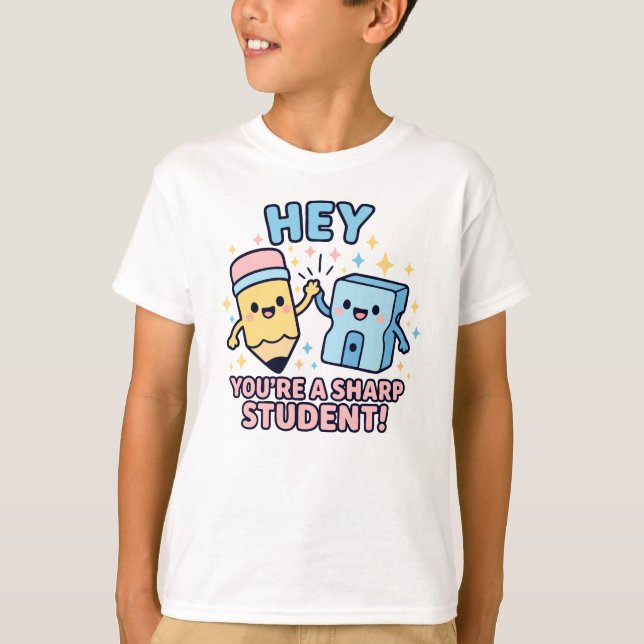 Kawaii “Skarp Student” Penna & Pennvässare T Shirt (Framsida)