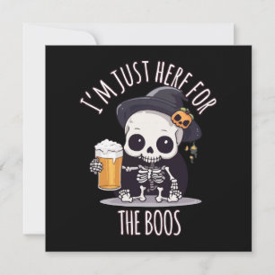 Kawaii Skeleton Halloween Oktoberfest Inbjudningar