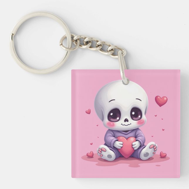 Kawaii Skeleton Holding Heart (Framsidan)