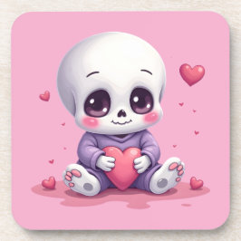 Kawaii Skeleton Holding Heart Underlägg