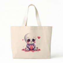 Kawaii skelett som håller hjärta