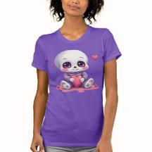 Kawaii skelett som håller hjärta