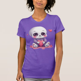 Kawaii skelett som håller hjärta t shirt