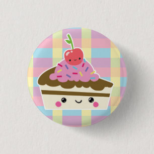 Kawaii skiva av tårtan på färgrika kontroller knapp