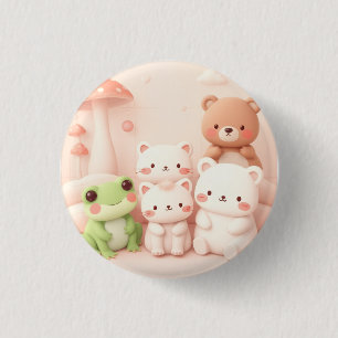 Kawaii Skogs Vänner Björn Groda och Kanin Barnkamm Knapp