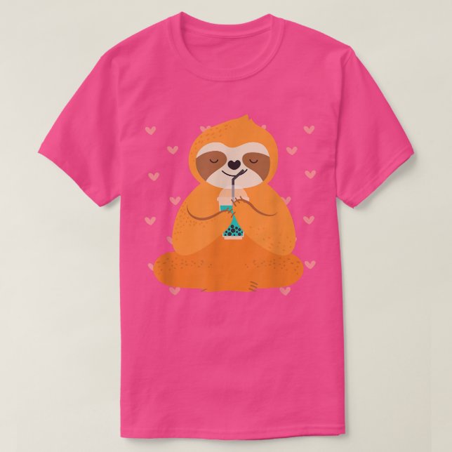 Kawaii Sloth Boba Tea 1335 T Shirt (Design framsida)