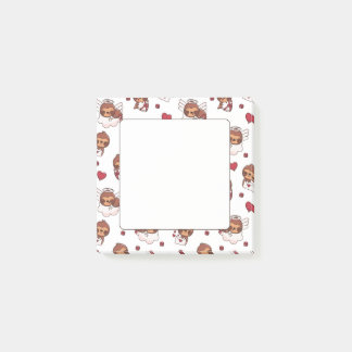 Kawaii Sloth Cupid Mönster Post-it Block