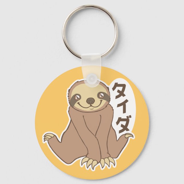 Kawaii Sloth Nyckelring (Framsida)