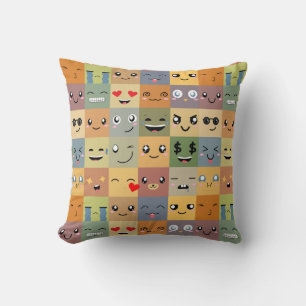 Kawaii Smilies Emoji Roligt Kudde