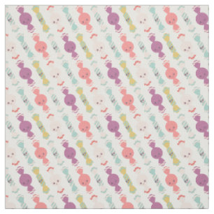 Kawaii Smiling Candy All-over Mönster Tyg