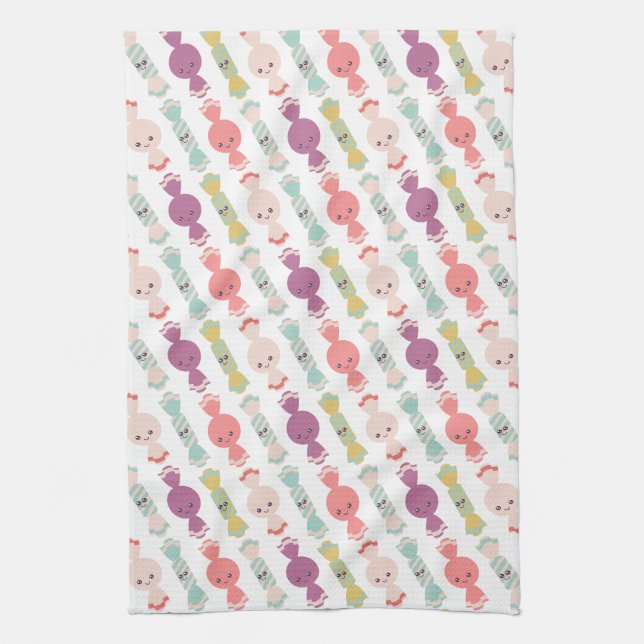 Kawaii Smiling Candy Kitchen Towel Kökshandduk (Vertikal)