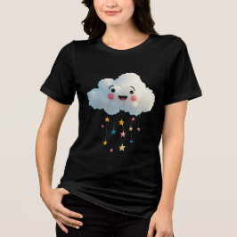Kawaii Smiling Cloud T-shirt - Cute Cloud Rining