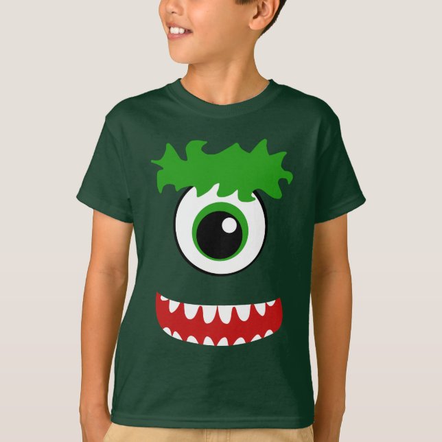 Kawaii Smiling One Eyed Monster T Shirt (Framsida)