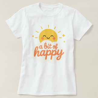 Kawaii Smiling Sol Ansikte Cute lite Lycklig T Shirt