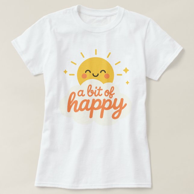 Kawaii Smiling Sol Ansikte Cute lite Lycklig T Shirt (Design framsida)