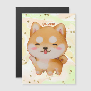 Kawaii Smiling Tecknad-Stil Shiba Inu