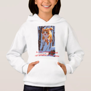 Kawaii Snö Cat Jump Hoodie - Adsible Orange Anim T Shirt