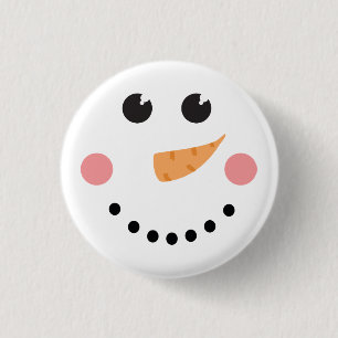 Kawaii Snögubbe Ansikte med morot Knapp