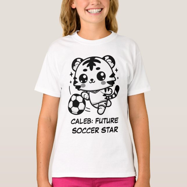 Kawaii Soccer Tiger T Shirt (Framsida)