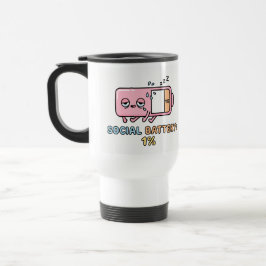 Kawaii Socialt Batteri 1% Roligt Introvert Energi  Resemugg