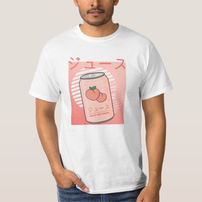 Kawaii Soft Drink Aesthetics Japansk persienjuice T Shirt (Framsida)