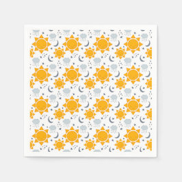 Kawaii Sol, Måne och Clouds Pappersservett