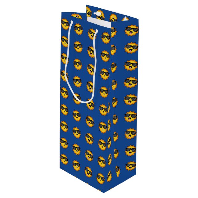 Kawaii Sol med Sunglasses Lycklig Emoji Ansikte (Framsidan Vinklad)