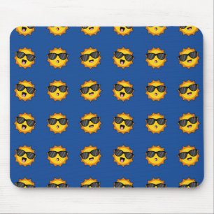 Kawaii Sol med Sunglasses Lycklig Emoji Ansikte Musmatta