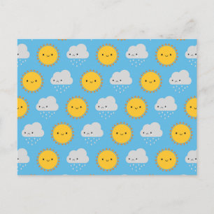 Kawaii Sol & Regn Vykort