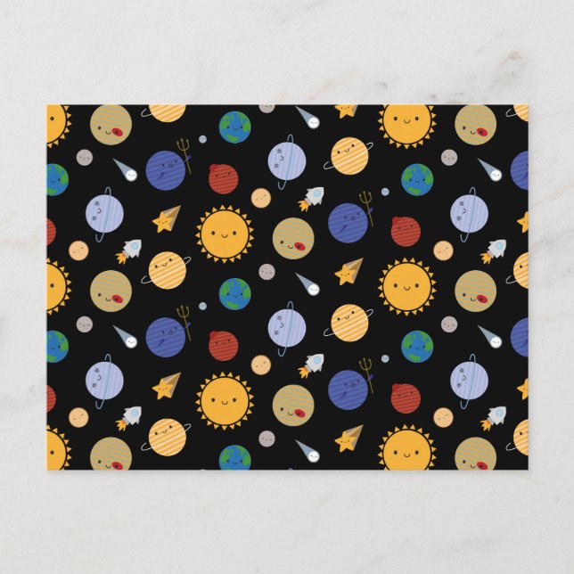 Kawaii sol- system vykort (Framsida)