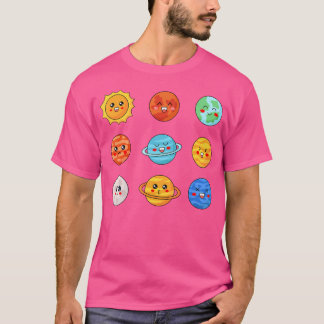 Kawaii Solar System Space Cute Planets Stem Anime T Shirt