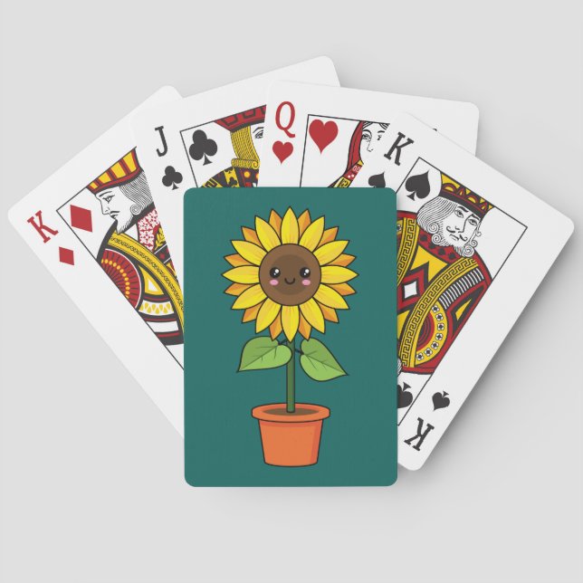 Kawaii Solrosfabrik i Pot Casinokort (Baksidan)