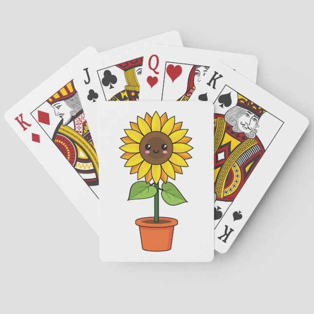 Kawaii Solrosfabrik i Pot Casinokort (Baksidan)