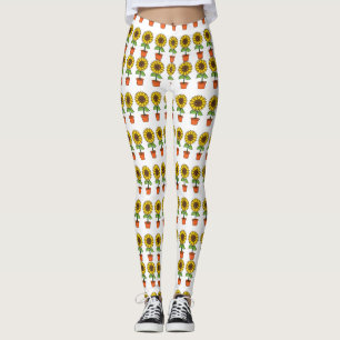 Kawaii Solrosfabrik i Pot Leggings