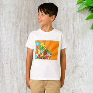 Kawaii sommar doodles solstrand och tropisk t shirt