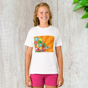 Kawaii sommarfigurer Solstrand och tropiskt T Shirt