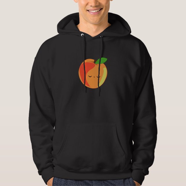 Kawaii sömniga Lil' persikahoodie Tröja Med Luva (Framsida)