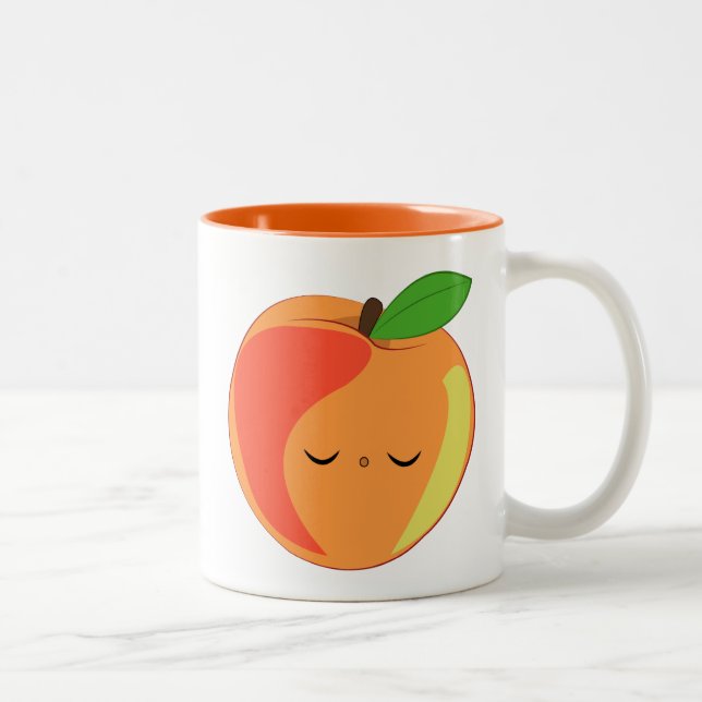 Kawaii sömniga Lil' persikamugg Två-Tonad Mugg (Höger)