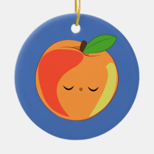 Kawaii sömniga Lil' persikaprydnad Julgransprydnad Keramik