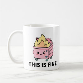 Kawaii sopträningsbrand Det här är bra Roligt sark Kaffemugg