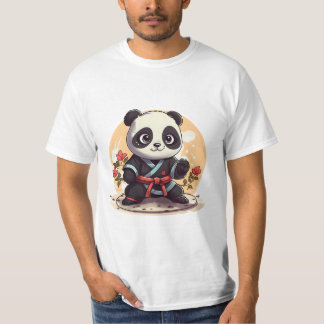 kawaii söt coola karate panda t shirt