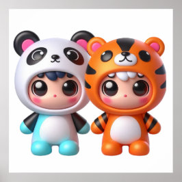 Kawaii Söt Docka Väggkonst Affisch för Flickors Ru