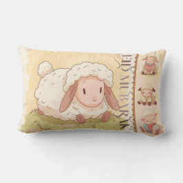 Kawaii Söt Får "Eid Mubarak" Kastkudde Lumbarkudde