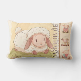 Kawaii Söt Får "Eid Mubarak" Kastkudde Lumbarkudde