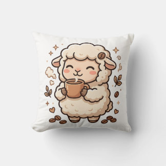 Kawaii Söt Får Kudd Kast Dekor Kudde