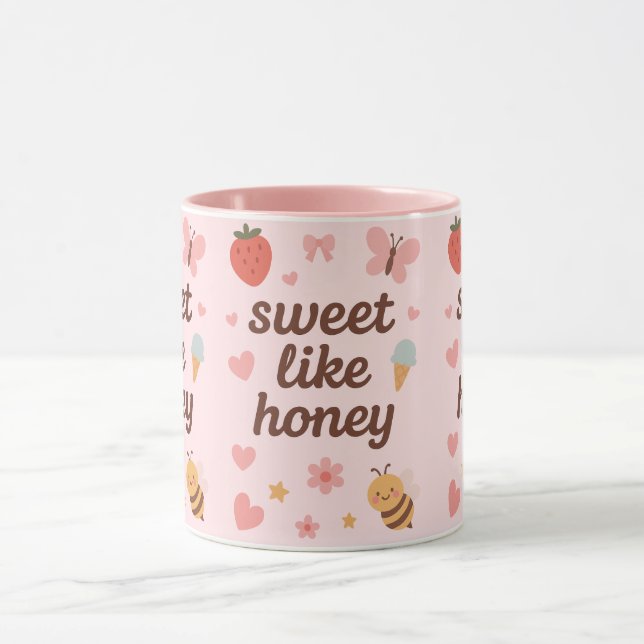 Kawaii Söt Flicka Rosa Biperson Aestetik – Sött De Mugg (Center)